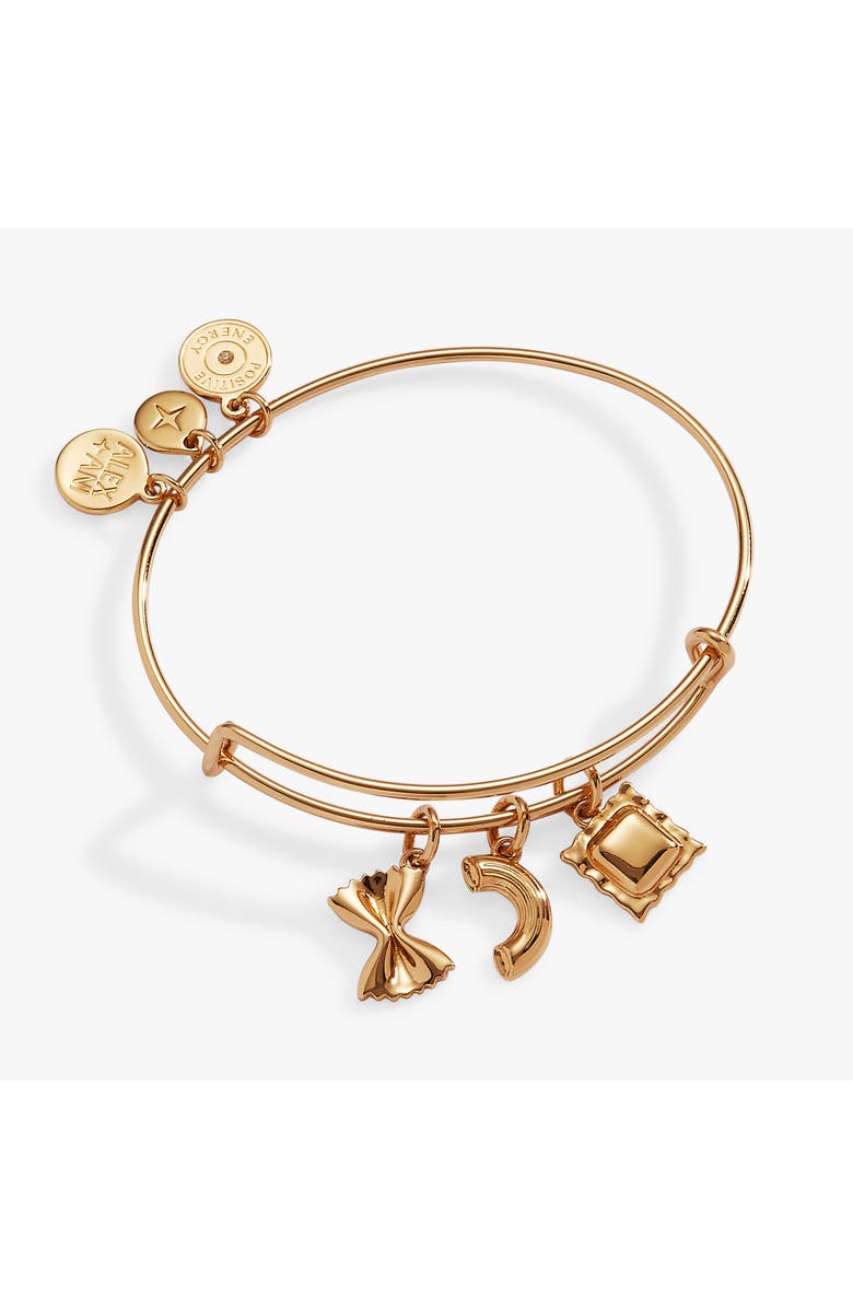 Alex and Ani Bangle Bracelet Multi Charm Pasta, Main, color, Gold
