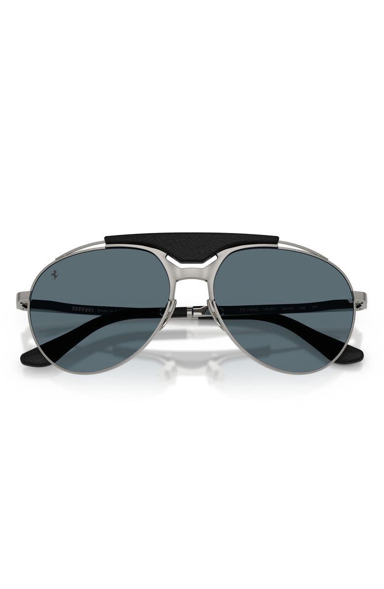 Ferrari 59mm Pilot Sunglasses, Alternate, color, Gunmetal / Blue