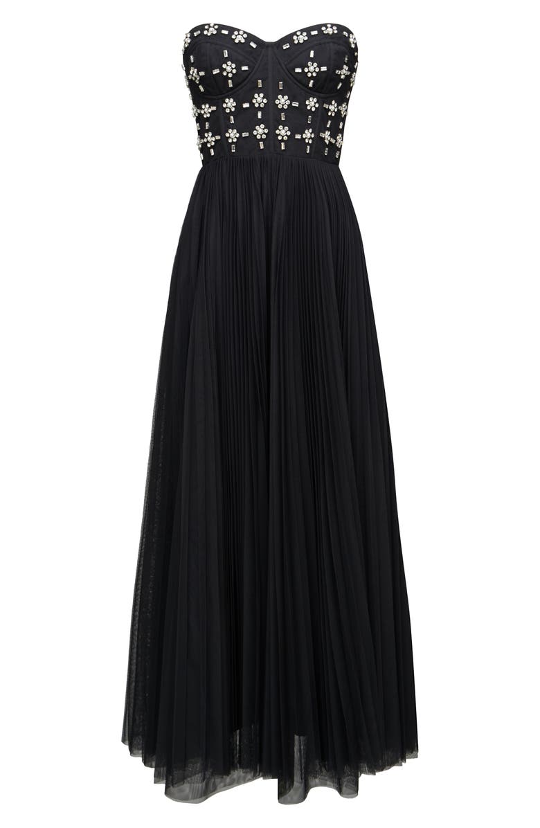 Theia Alessia Rhinestone Strapless Gown, Alternate, color, 