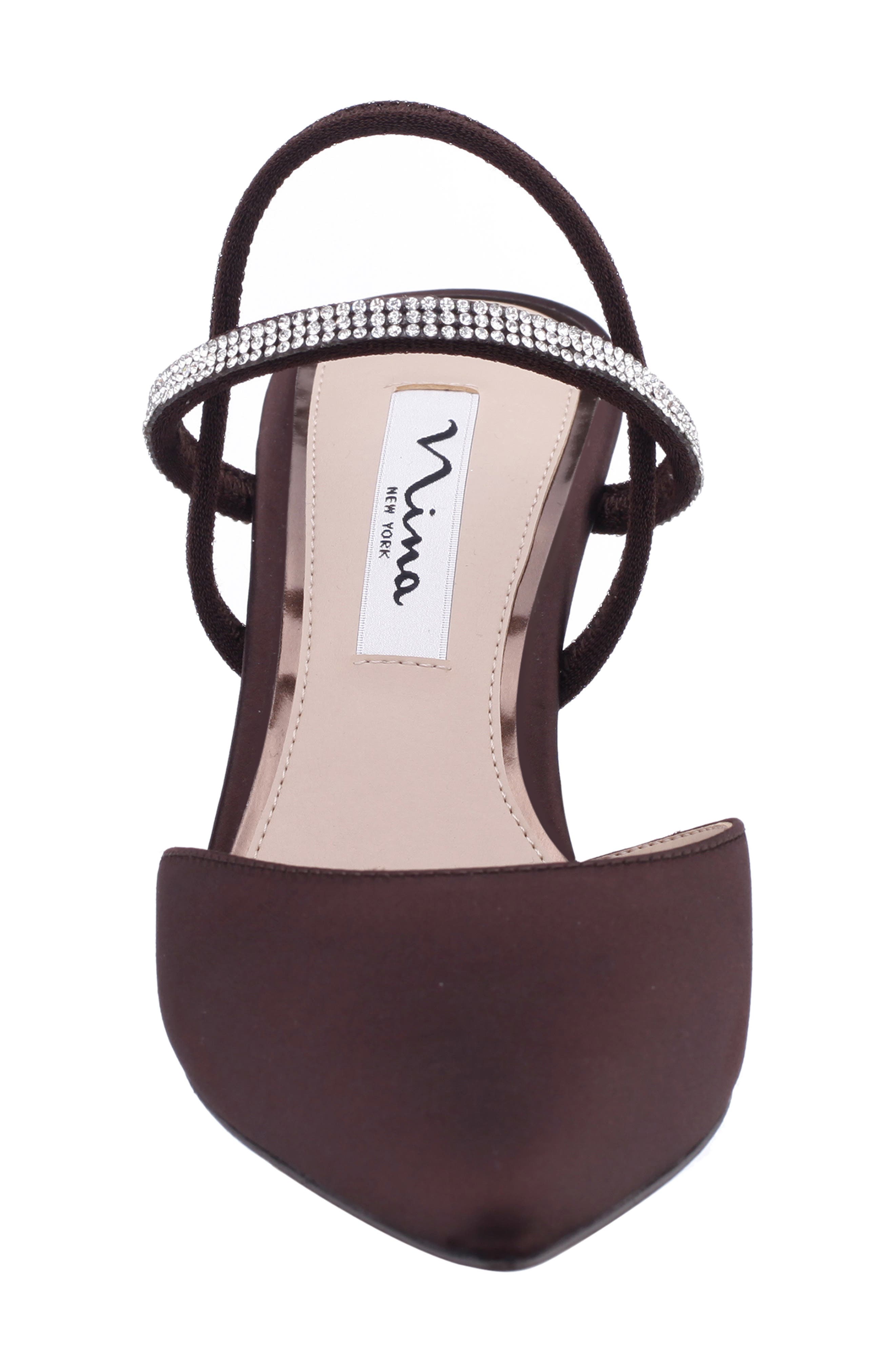 Nina Billie Slingback Pointed Toe Pump, Alternate, color, Chocolate