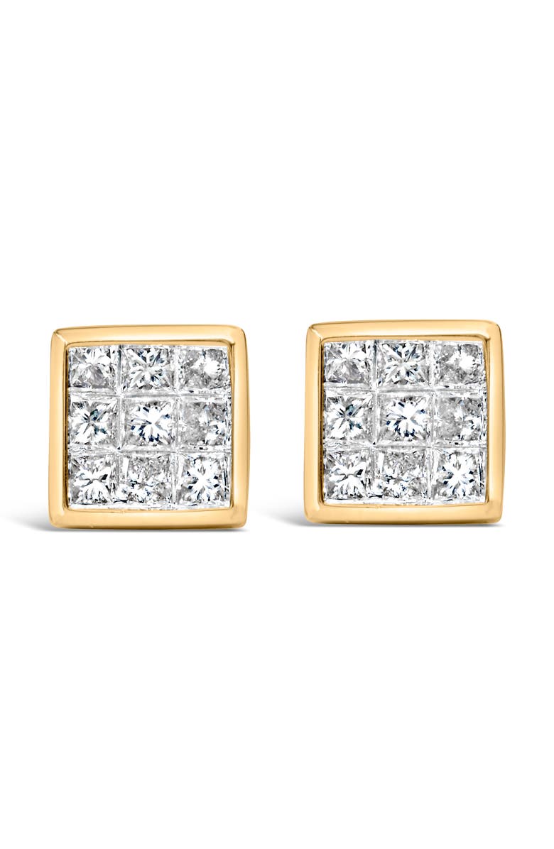 Haus of Brilliance 14K Yellow Gold 1.0 Cttw Princess Cut Diamond Composite Stud Earrings, Main, color, Yellow