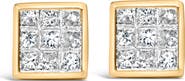 Haus of Brilliance 14K Yellow Gold 1.0 Cttw Princess Cut Diamond Composite Stud Earrings