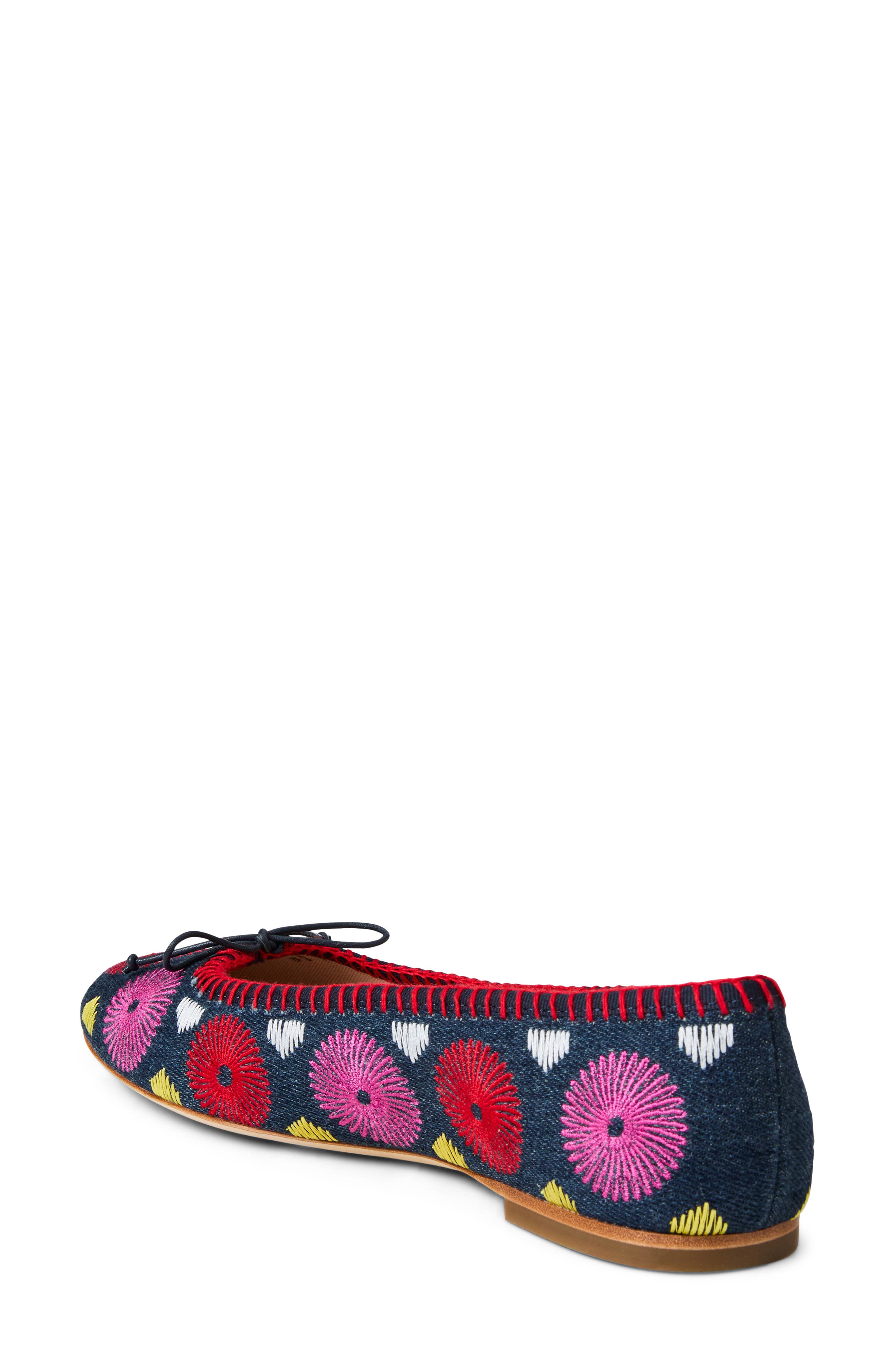 Jack Rogers Bettie Embroidered Flower Ballet Flat, Alternate, color, Blue Multi