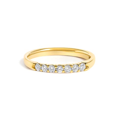 14K Gold 1/4 Ctw Diamond 7 Stone Band Ring