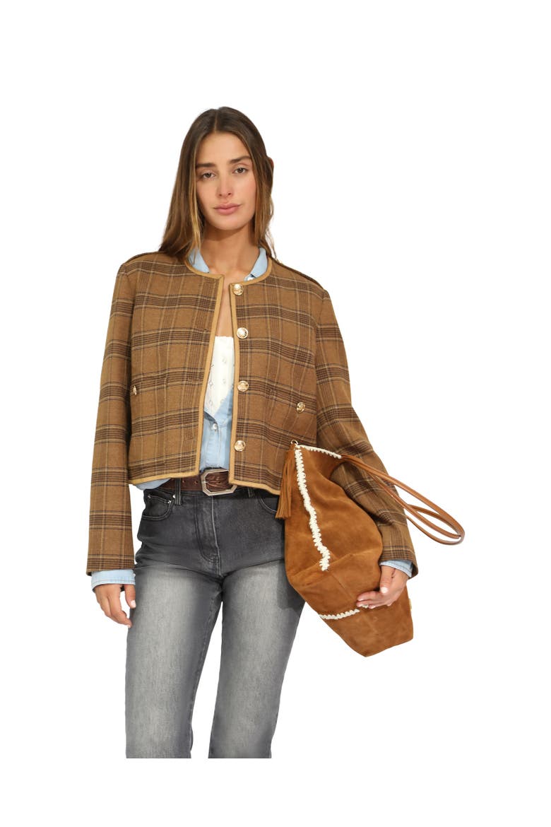Dynasty Boxy Paisley Jacket, Alternate, color, Brown