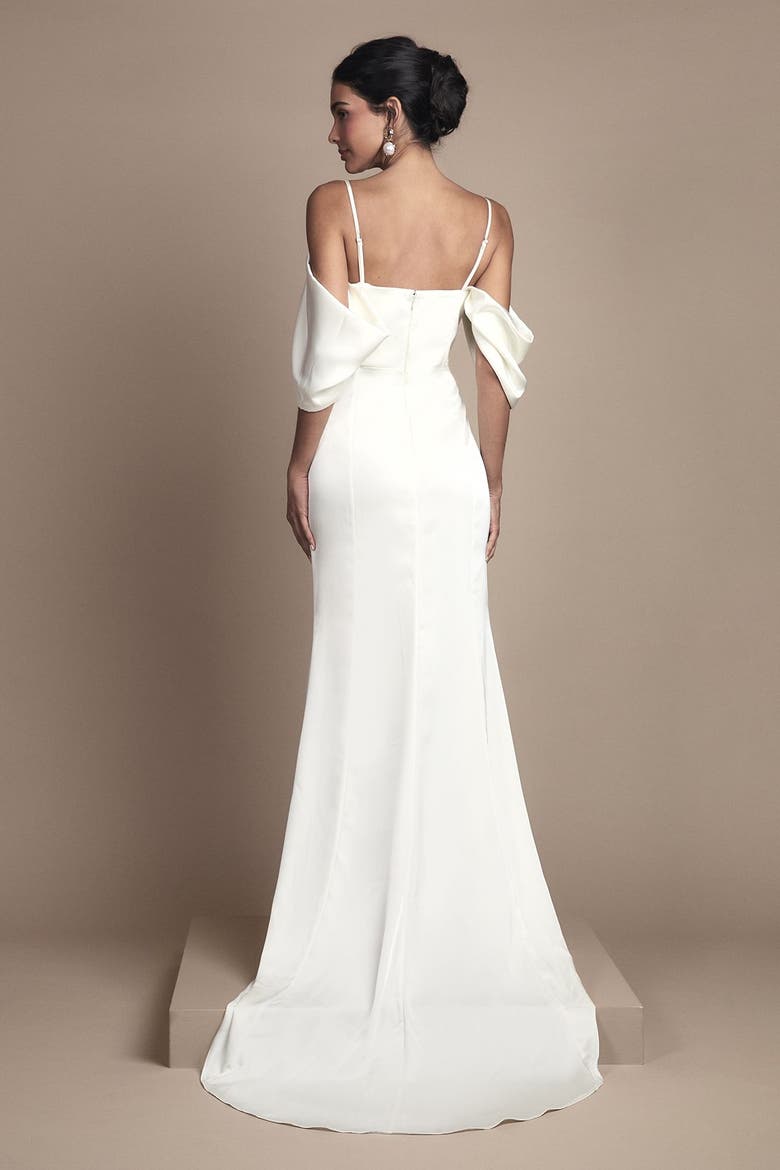 Cowl Neck Satin Maxi Dress, Alternate, color, Oyster