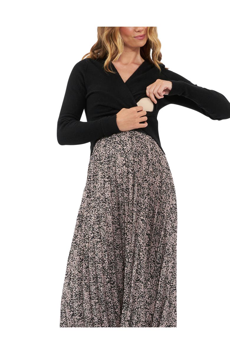 Ripe Maternity Willa Nursing Knit, Alternate, color, Black