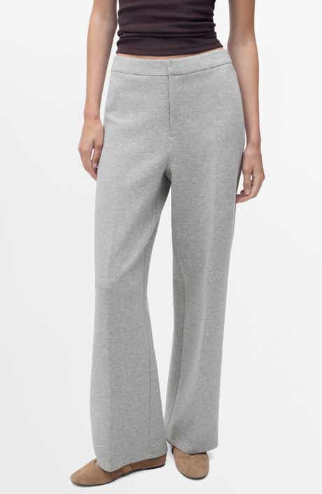MANGO Cotton Blend Straight Leg Pants
