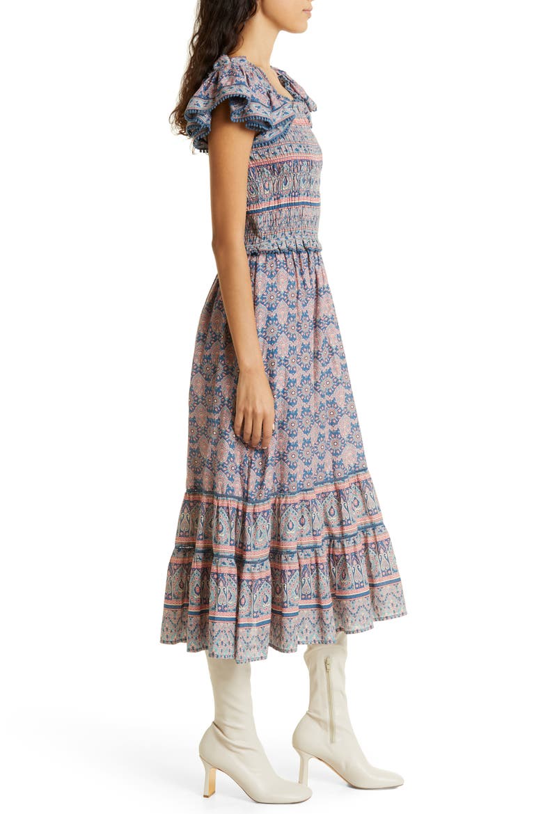 Parker Mixed Paisley Cotton Dress, Alternate, color, LILAC