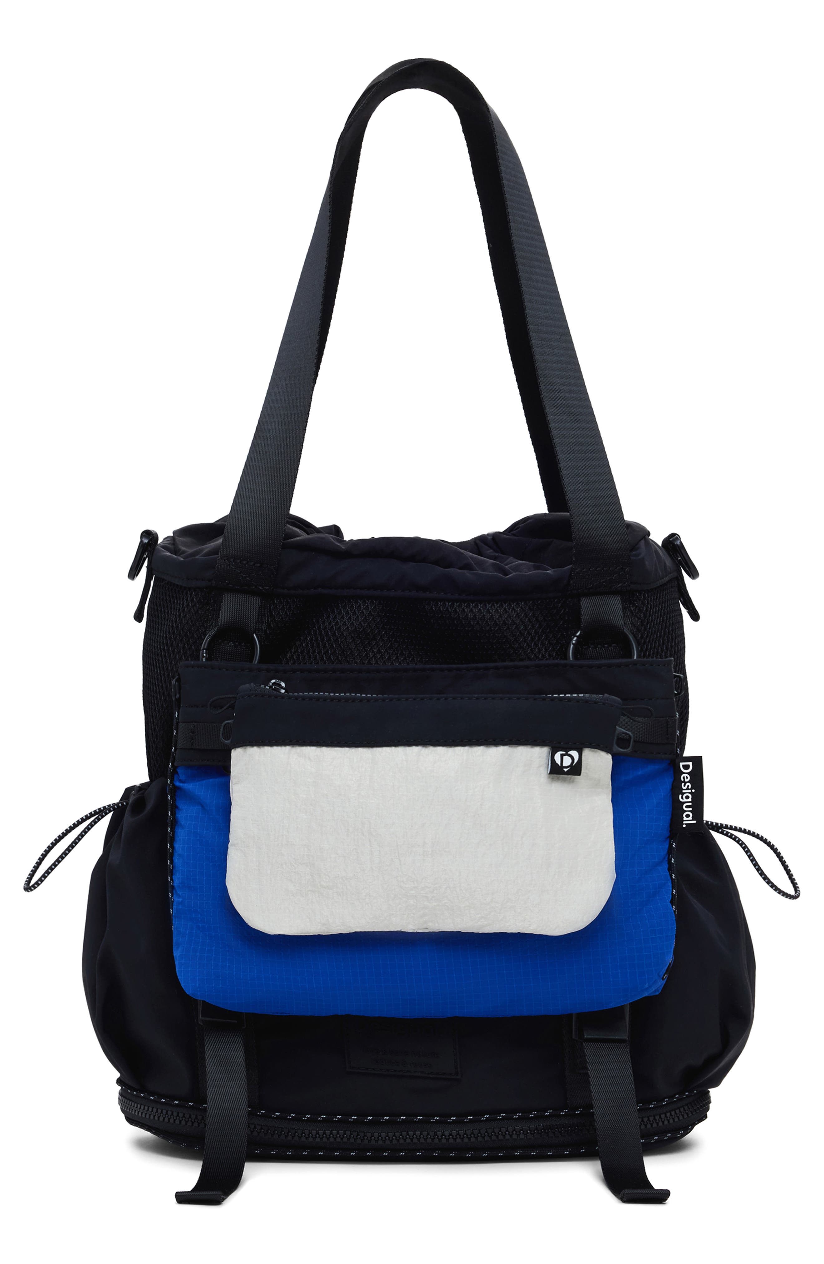 Desigual Large Nylon Modular Backpack, Main, color, Black