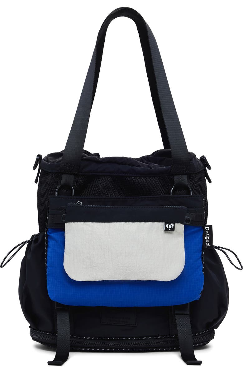 Desigual Large Nylon Modular Backpack, Main, color, Black