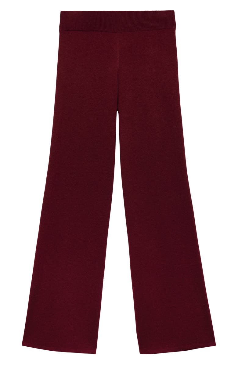 MANGO Pull-On Straight Leg Knit Pants, Alternate, color, Maroon