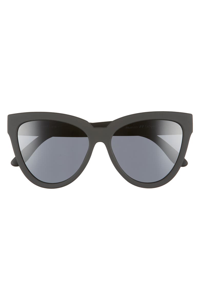Liar Liar 57mm Polarized Cat Eye Sunglasses, Main, color, BLACK RUBBER