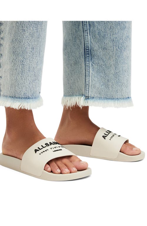Allsaints Underground Logo Slip On Slides In White