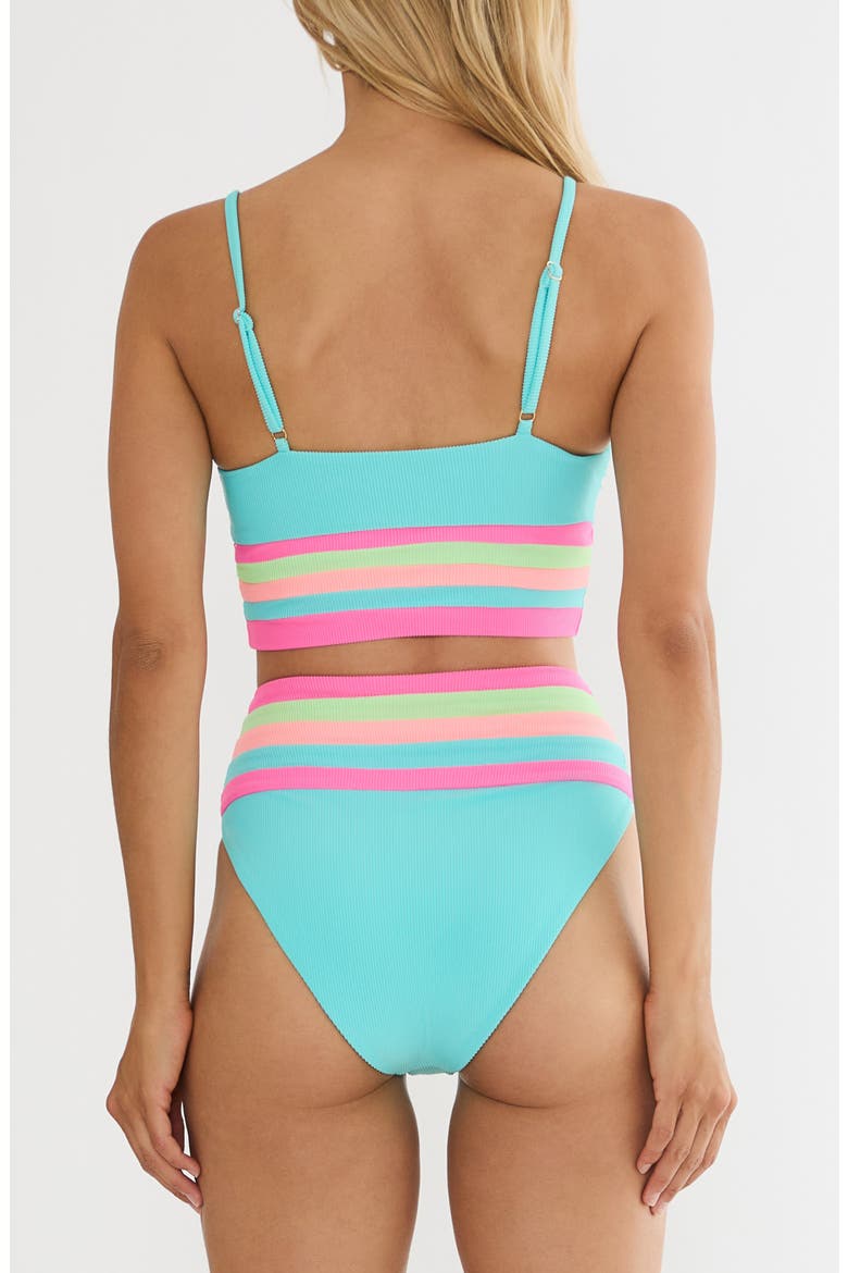 Millie Colorblock High Waist Bikini Bottoms, Alternate, color, HIBISCUS COVE COLORBLOCK