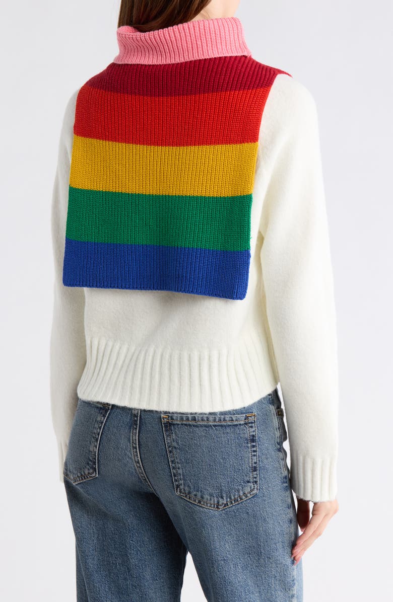 Kurt Geiger London Rainbow Stripe Turtleneck Collar, Alternate, color, Multi/ Other