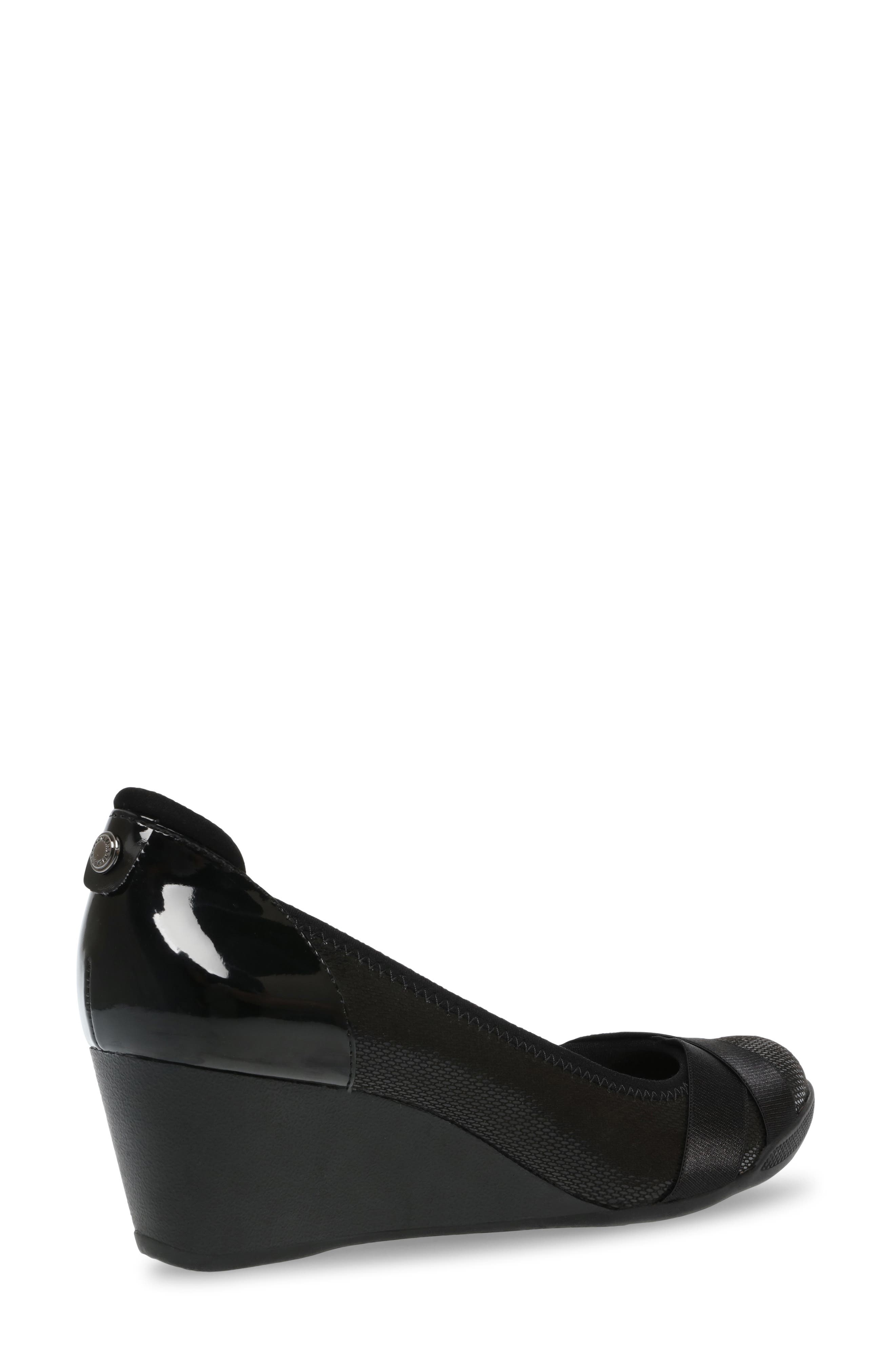 Anne Klein Timeout Wedge Pump, Alternate, color, Black Fabric