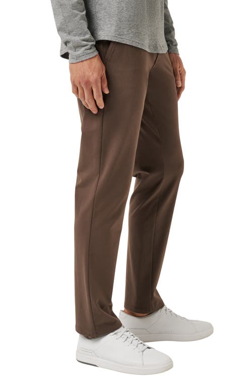 Travismathew Legacy Stretchknit Flat Front Chinos In Brown