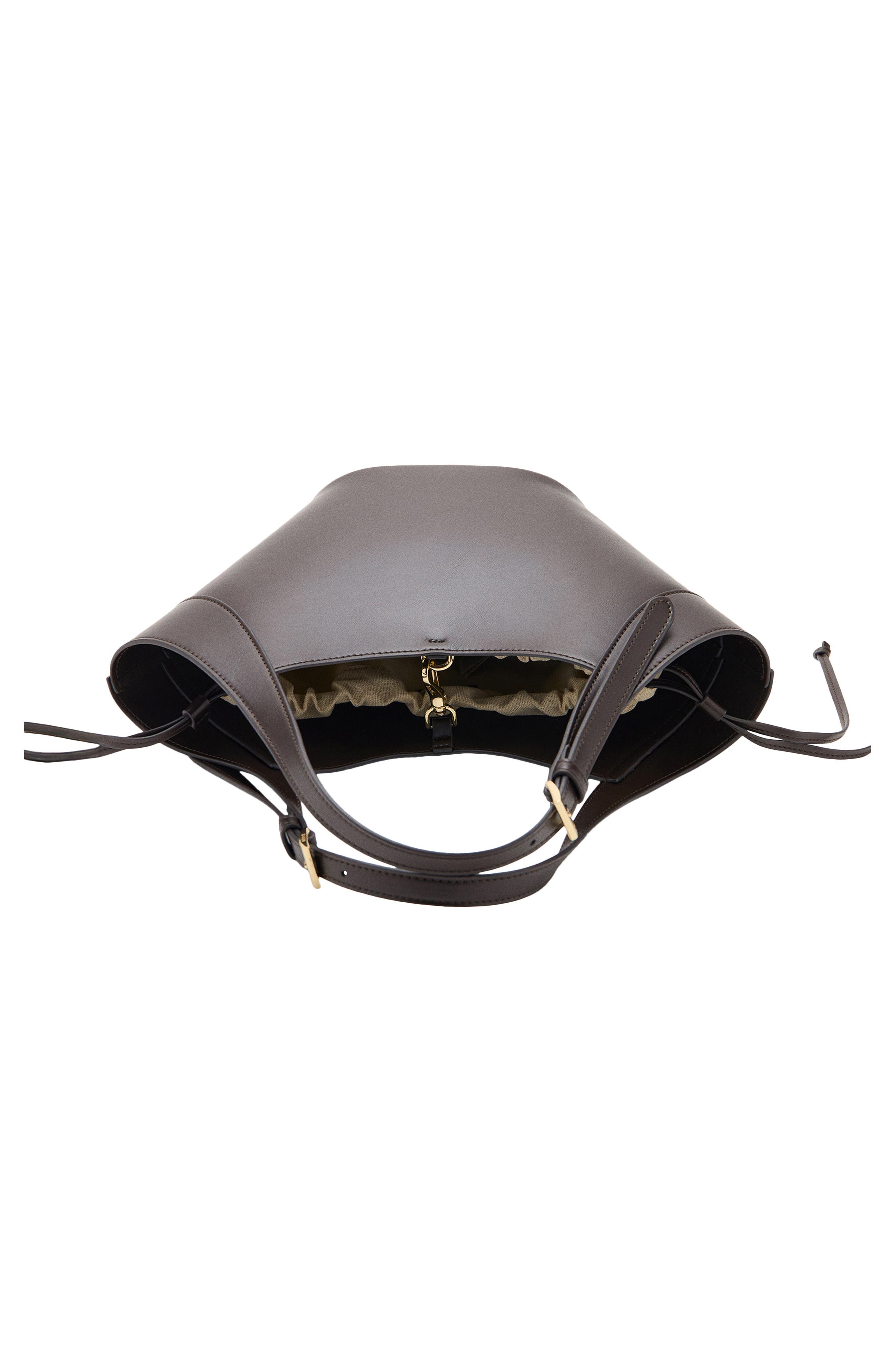 MANGO Faux Leather Bucket Bag, Alternate, color, 