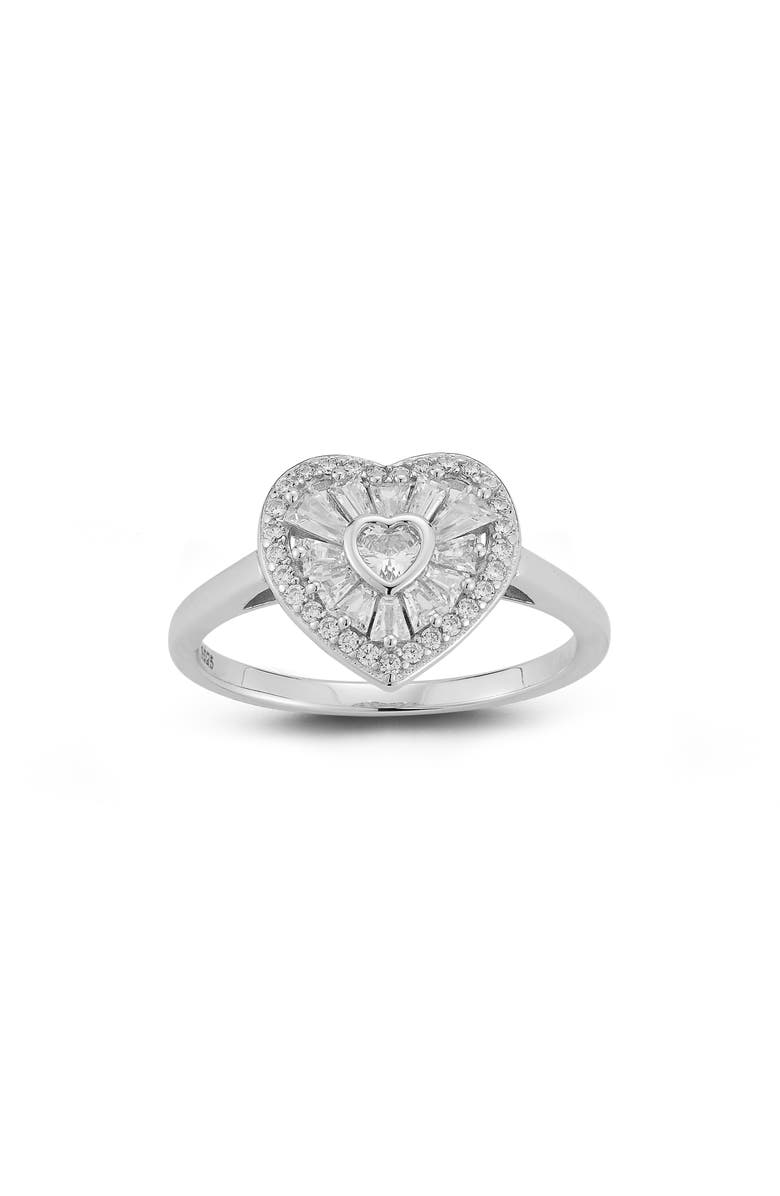 GLAZE JEWELRY Heart Cluster Ring, Main, color, Silver