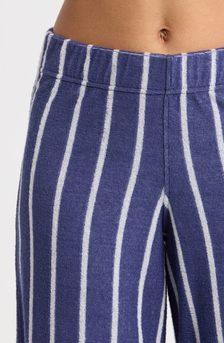 Marine Layer Beach Stripe Terry Cloth Pants, Alternate, color, Bay Blue And White Stripe