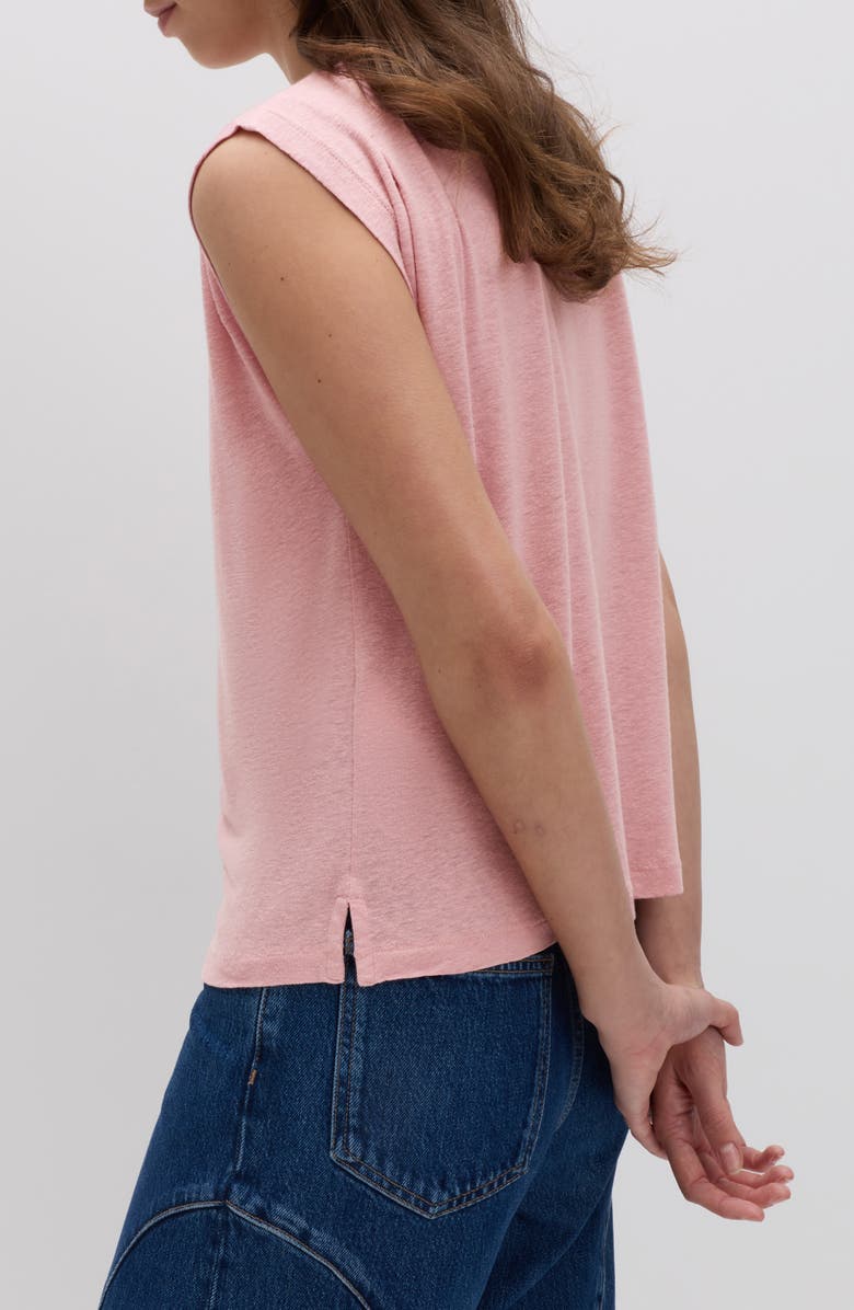 PER UNA BY M&S Pleat Shoulder Muscle Tee, Alternate, color, Rose Pink