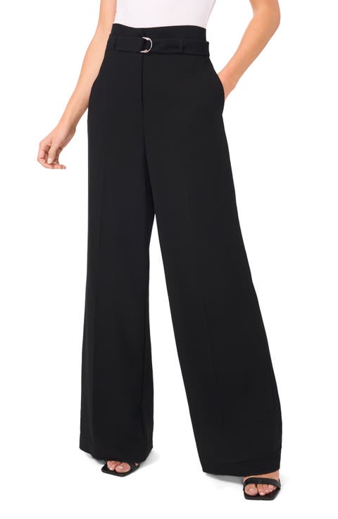 Belted High Waist Wide Leg Pants