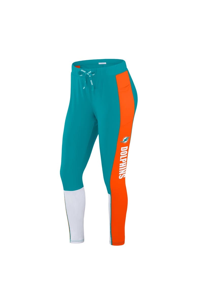 WEAR by Erin Andrews Women's WEAR by Erin Andrews Teal/Orange Miami Dolphins Color-Block Leggings, Alternate, color, 