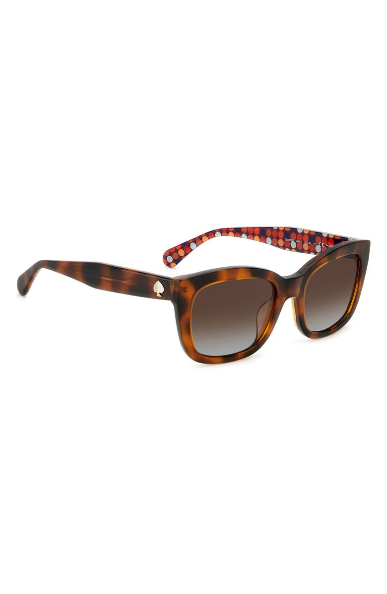 Kate Spade New York tammy 53mm rectangular sunglasses, Alternate, color, Havana / Brown Grad Polar