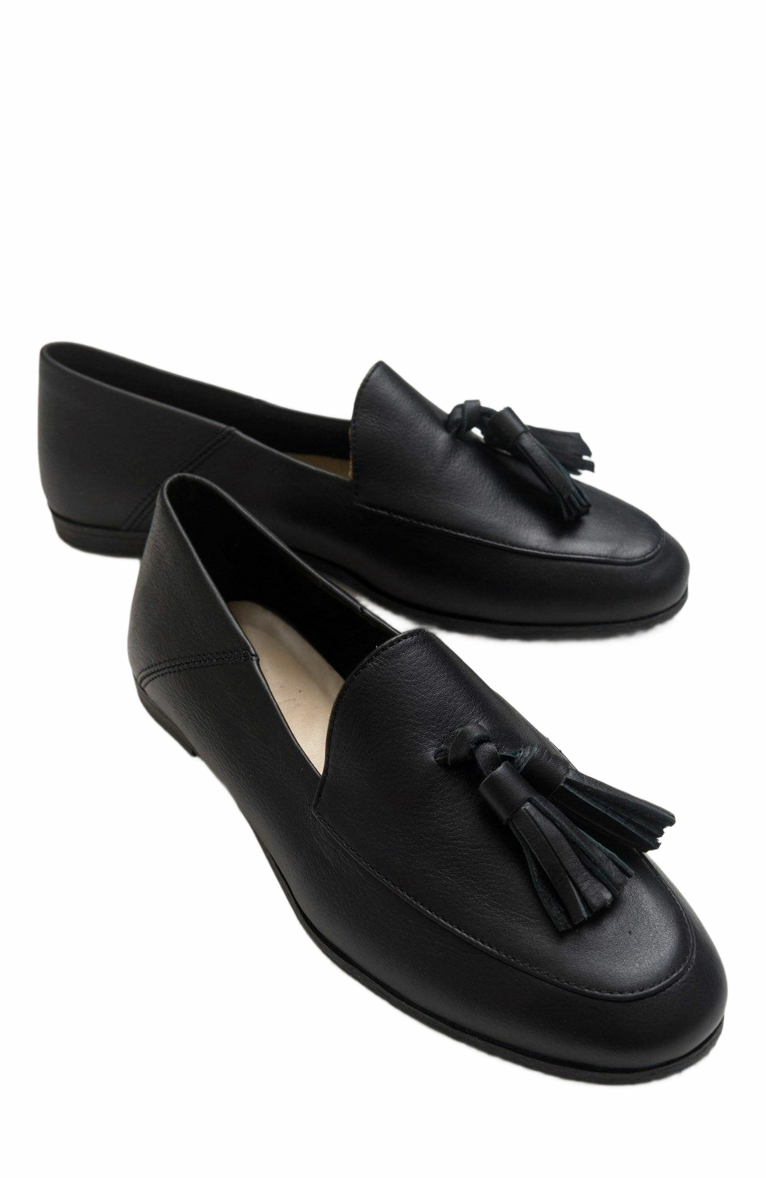 Forever & Always Shoes Mona Soft Leather Tassel Loafer, Main, color, Black Leather