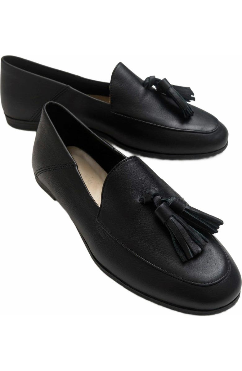 Forever & Always Shoes Mona Soft Leather Tassel Loafer, Main, color, Black Leather