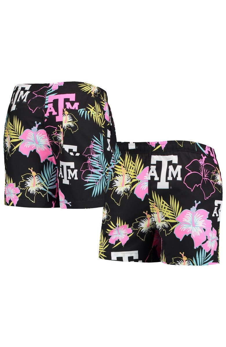 FOCO Men's FOCO Black Texas A&M Aggies Neon Floral Swim Trunks, Main, color, 