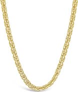 Sterling Forever Hammered Interlocking Curb Chain Necklace