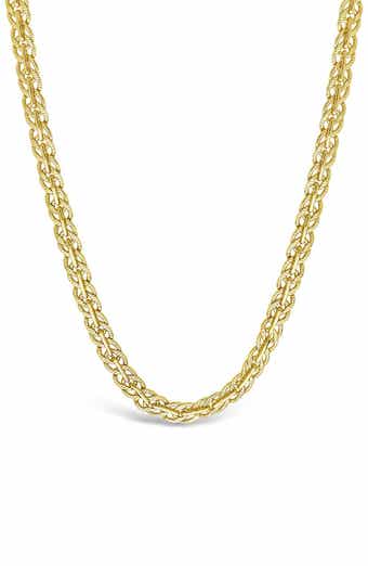 Sterling Forever Hammered Interlocking Curb Chain Necklace