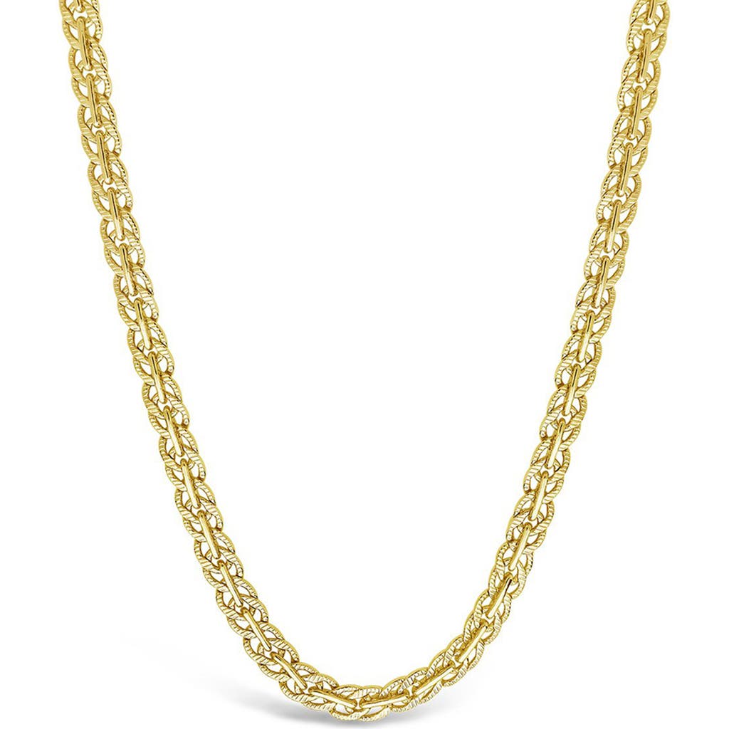 Sterling Forever Hammered Interlocking Curb Chain Necklace In Gold