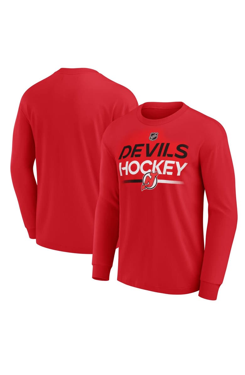 FANATICS Men's Fanatics  Red New Jersey Devils Long Sleeve T-Shirt, Main, color, 