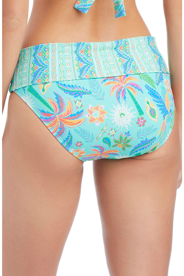 Foldover Hipster Bikini Bottoms, Alternate, color, TURQ
