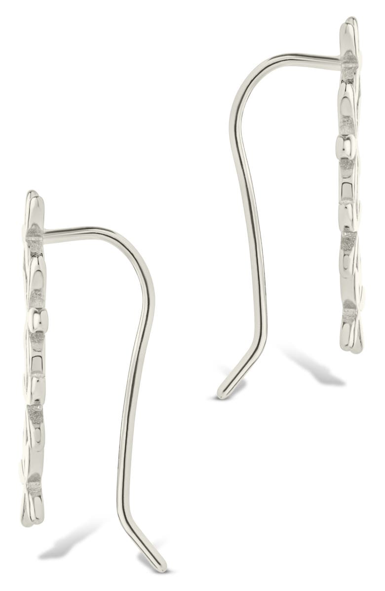 Sterling Forever Carly Floral Ear Crawlers, Alternate, color, Silver