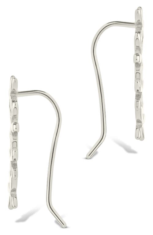 Sterling Forever Carly Floral Ear Crawlers In Metallic