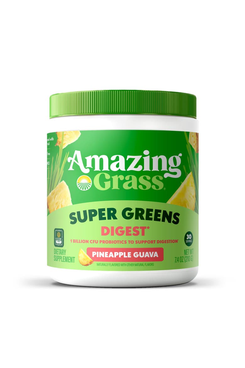 Super Greens Digest Powder Pineapple Guava 30 Servings, Main, color, None