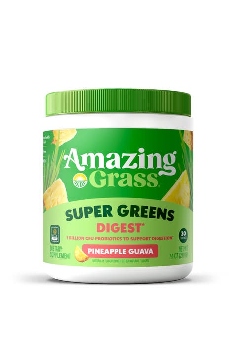 Super Greens Digest Powder Pineapple Guava 30 Servings
