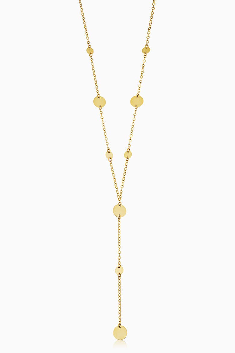 14K Yellow Gold Manhattan Lariat Station Necklace, Main, color, Yellow Gold