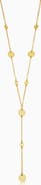 Oradina 14K Yellow Gold Manhattan Lariat Station Necklace
