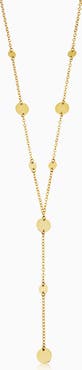 Oradina 14K Yellow Gold Manhattan Lariat Station Necklace
