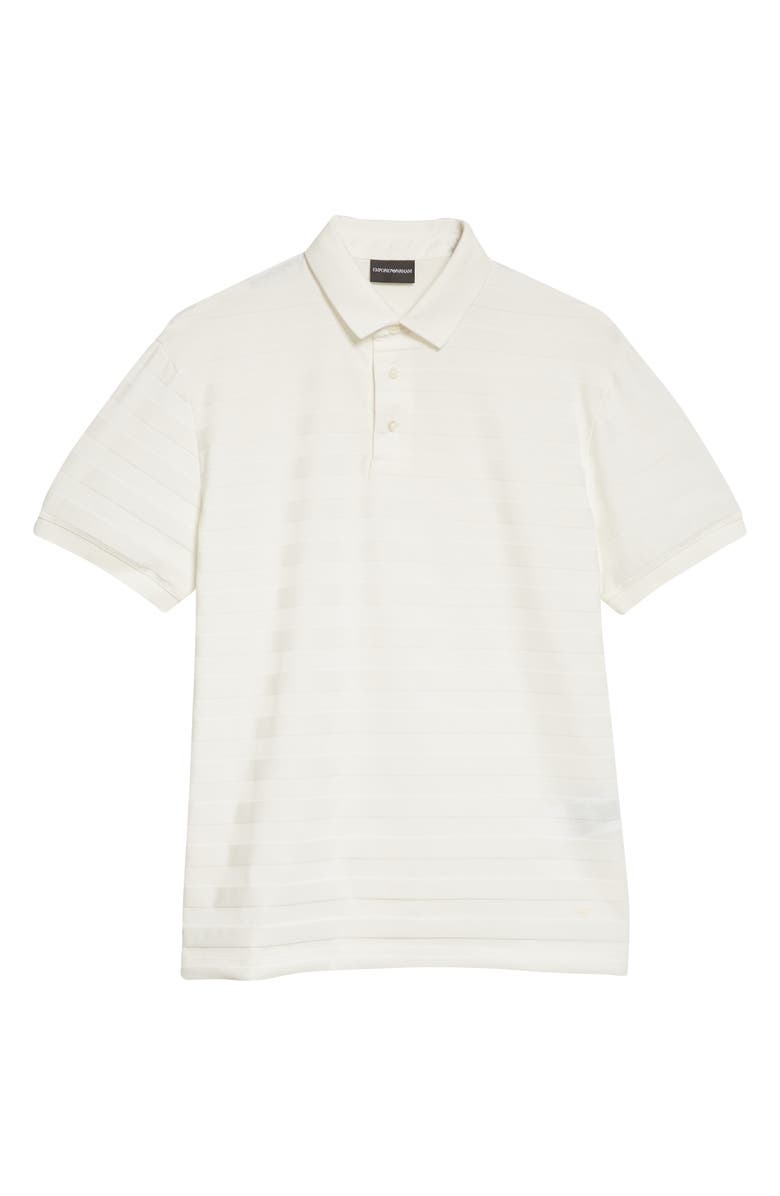 Emporio Armani Men's Textured Stripe Cotton Polo Shirt, Alternate, color, 