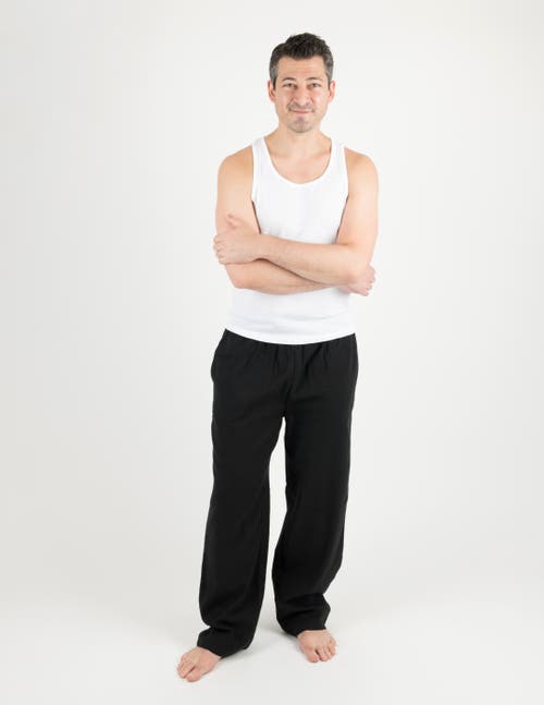 Leveret Cotton Flannel Holiday Pajama Pants In Black