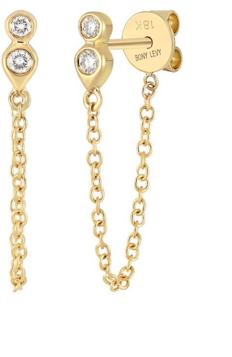 Monaco Diamond Bezel Chain Earrings