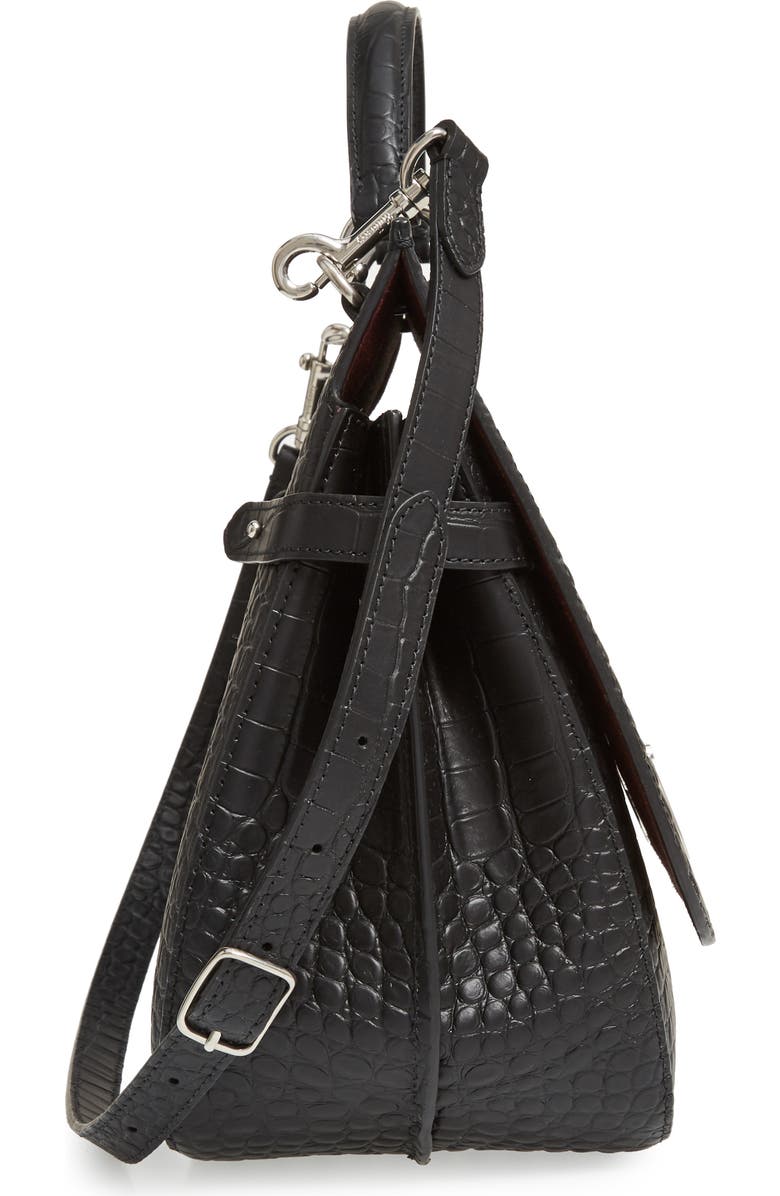 Mulberry Amberley Croc Embossed Leather Satchel, Alternate, color,