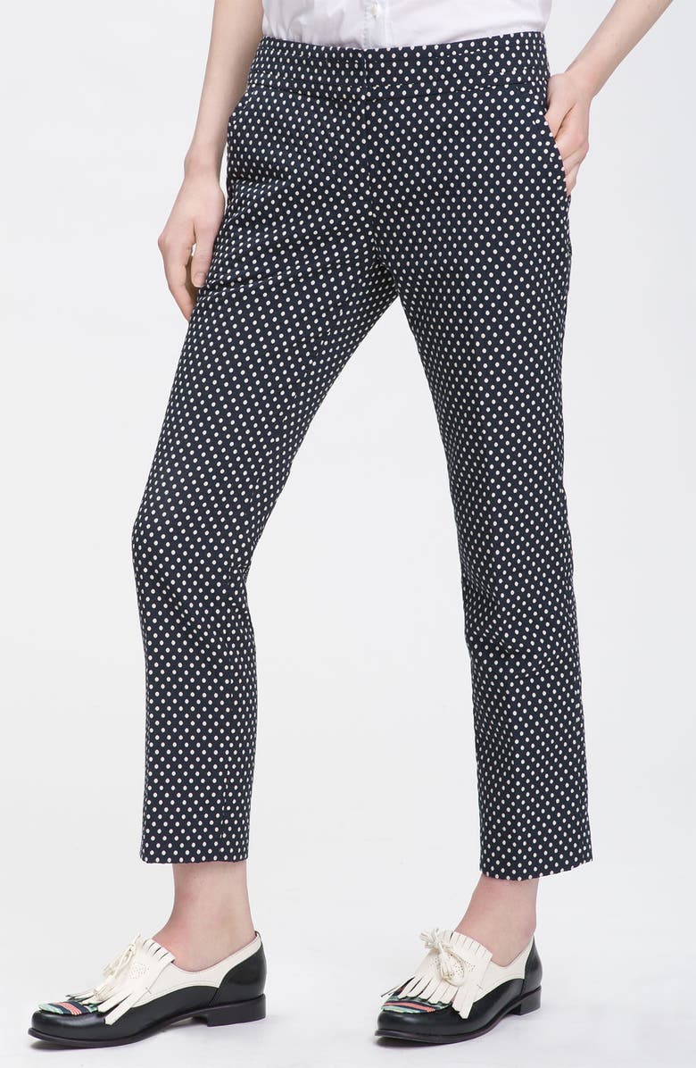 Tory Burch 'Owen' Crop Polka Dot Pants, Main, color, 