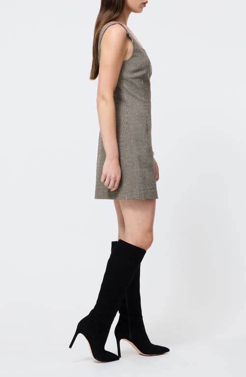 French Connection Houndstooth Sleeveless Button Front Minidress In Multi